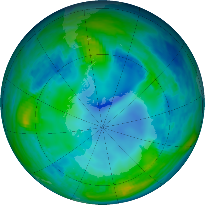 Antarctic ozone map for 23 May 1987